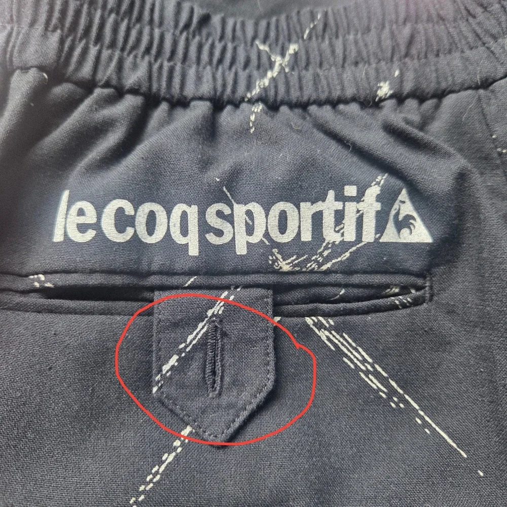 Vtg 90s Le Coq Sportif Joggers M Black Geometric Star Print Blokecore Track Pant